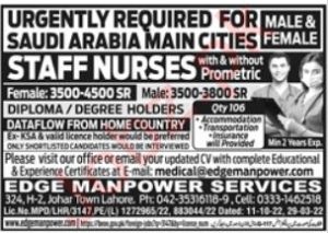 Staff Nurse Jobs in Saudi Arabia